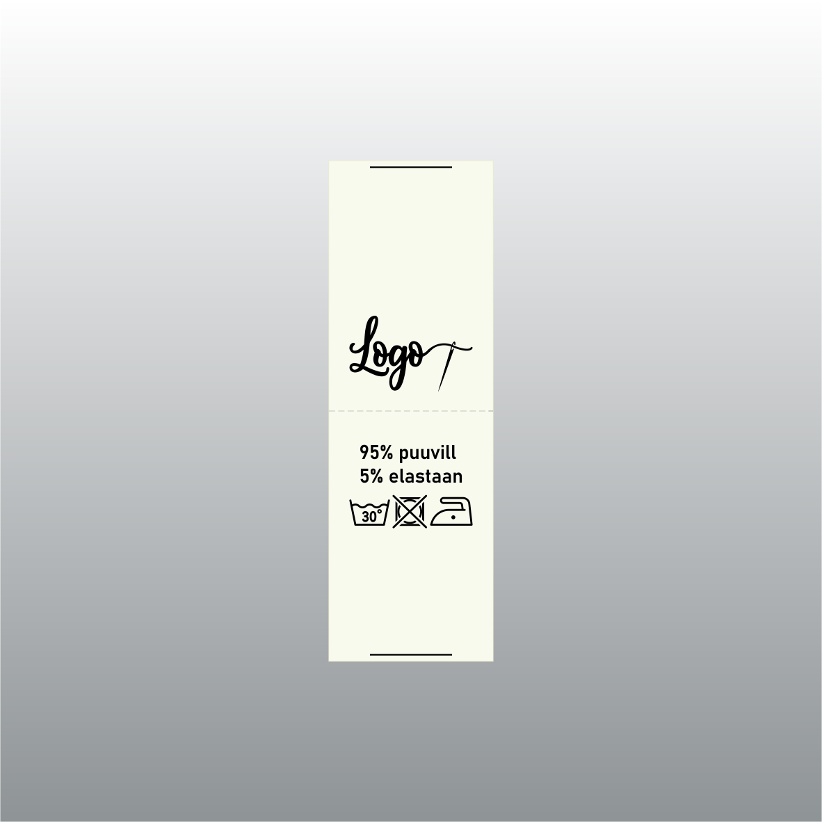 20mm laiune, beež satiinsilt. Logo ja hooldusmärkidega.