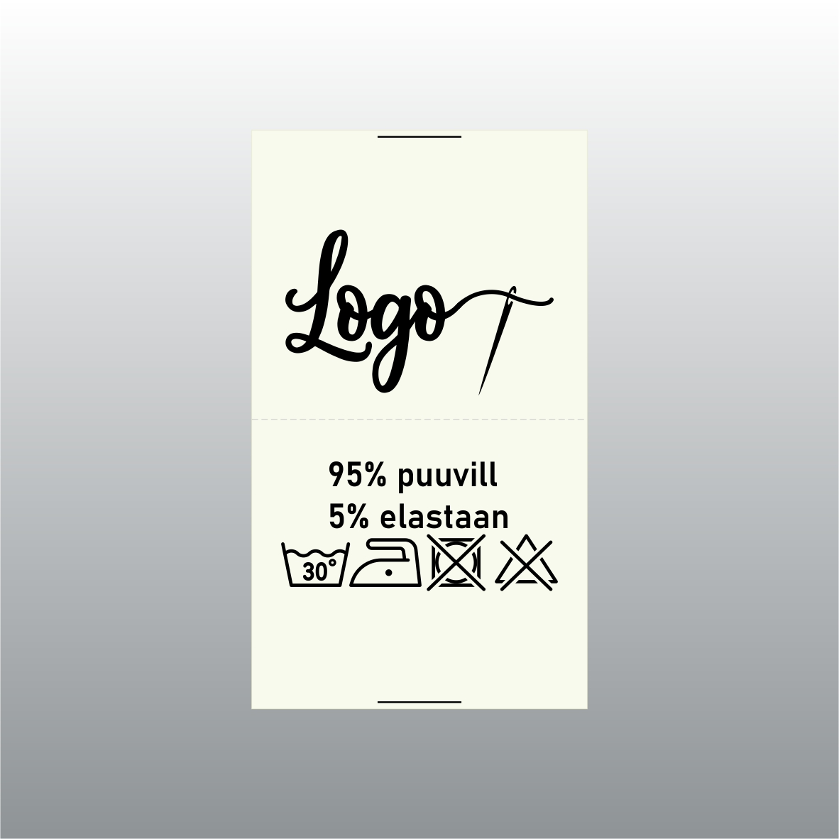 40mm laiune, beež satiinsilt. Logo ja hooldusmärkidega.